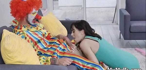  Wifes hot sucky fucky after party with the clown